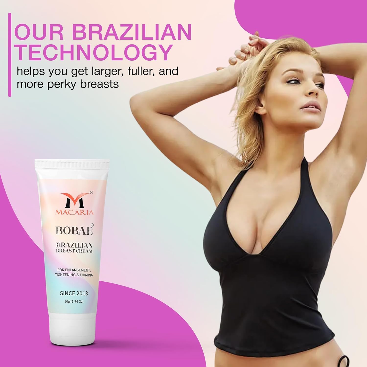 Bobae Brazilian Breast Lift Cream, Brazilian Breast Care Cream, Breast Grow Fast Cream, Strengthens Skin Elasticity & Firmness breast cream enlargement Grow Fast