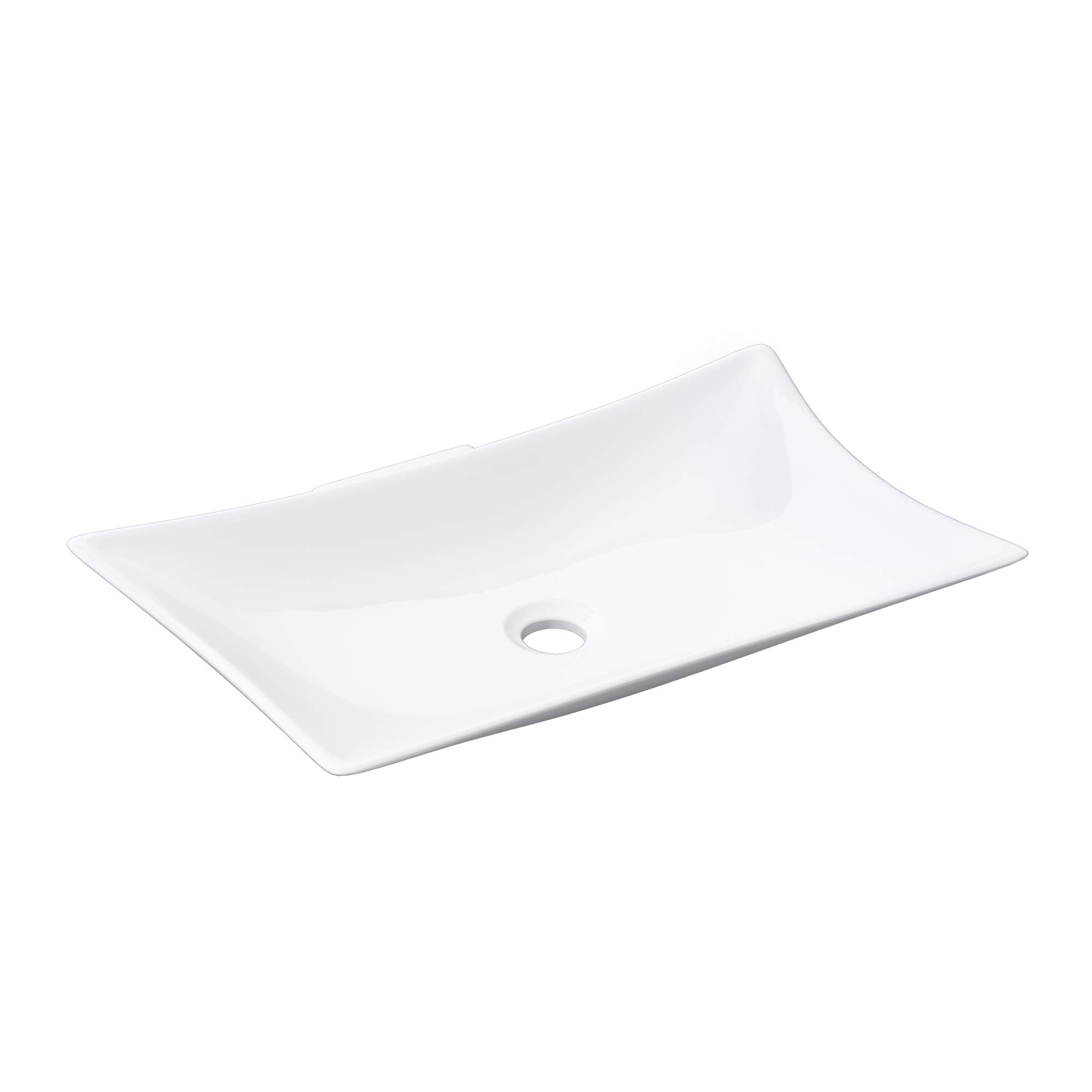 doporro Lavabo sobre encimera de cerámica en blanco, diseño Brüssel-891, 56,5 cm de ancho | con Nano-sellado | para cuarto de baño, Brüssel891