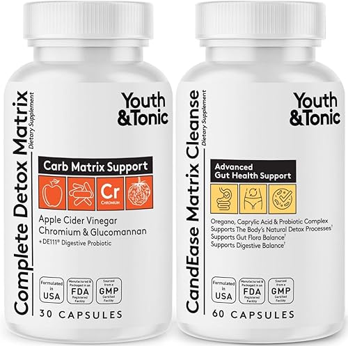 CandEase & Complete Detox Pills | Alcalis corporal restaurando el nivel de acidez normal | Equilibrio digestivo y apoyo para la salud intestinal |