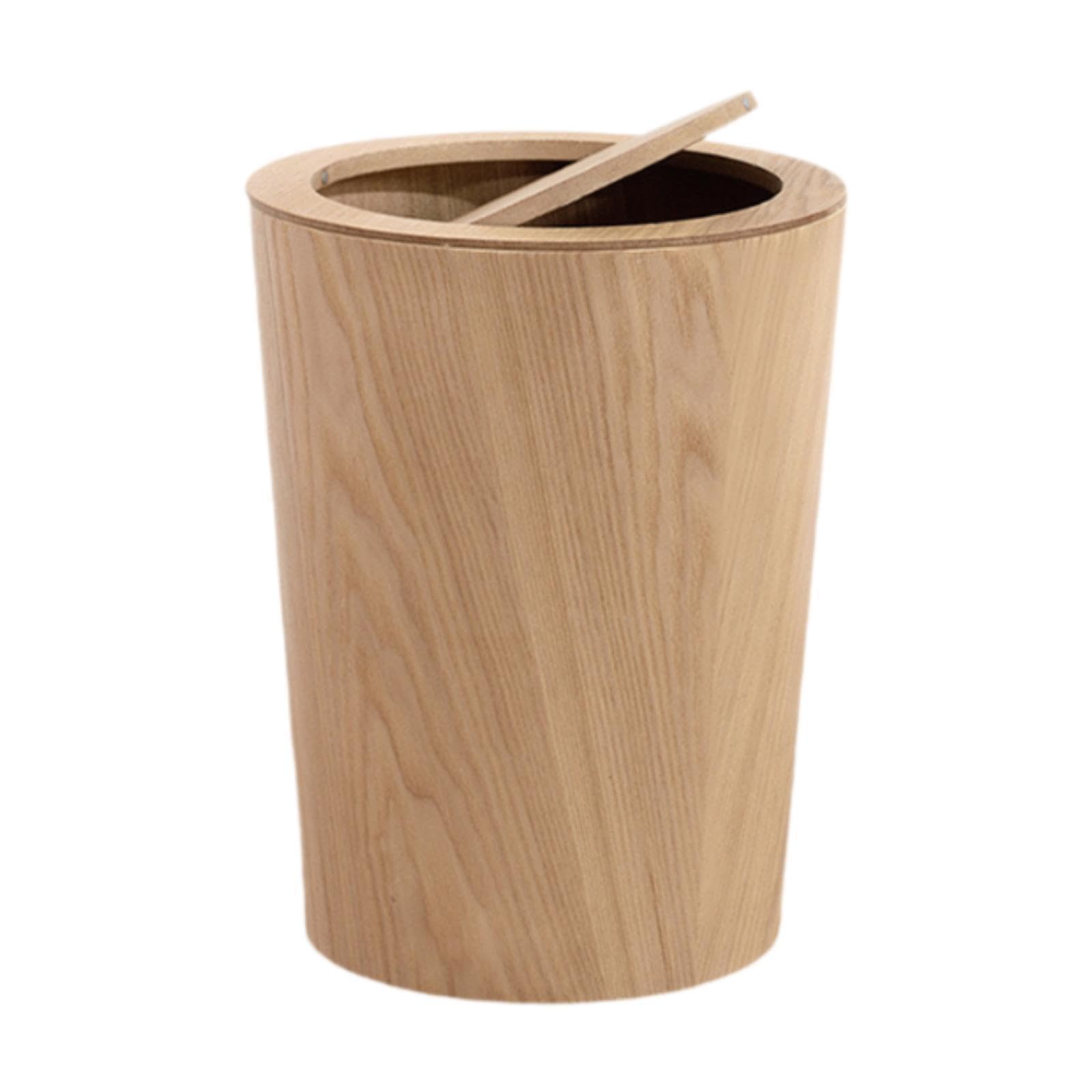 Poubelle Minimaliste en Bois avec Couvercle, d'inspiration