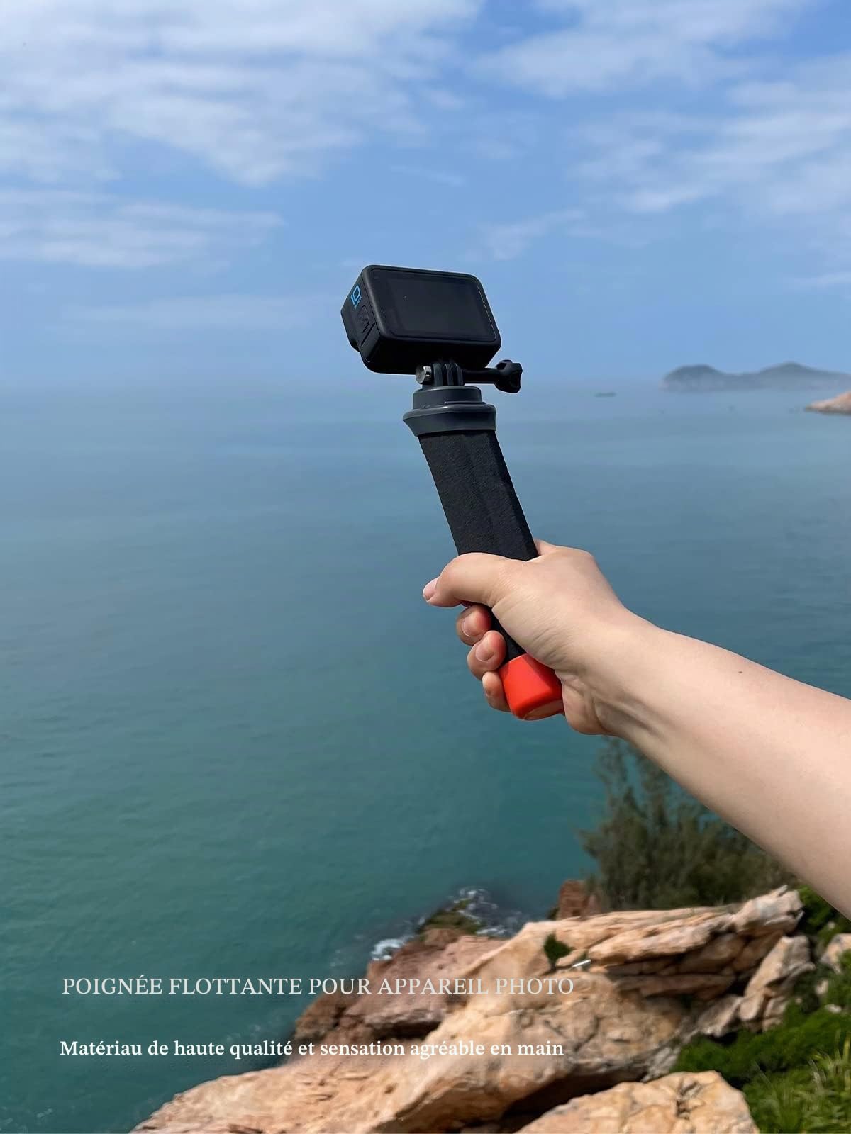 Lammcou Poignée Flottante, Go Pro étanche Handler pour plongée sous-Marine, Monopode avec Corde de sécurité et Bracelet, Floating Hand Grip pour Hero 13 12 11 10 9 Go3 X3 Accessoires