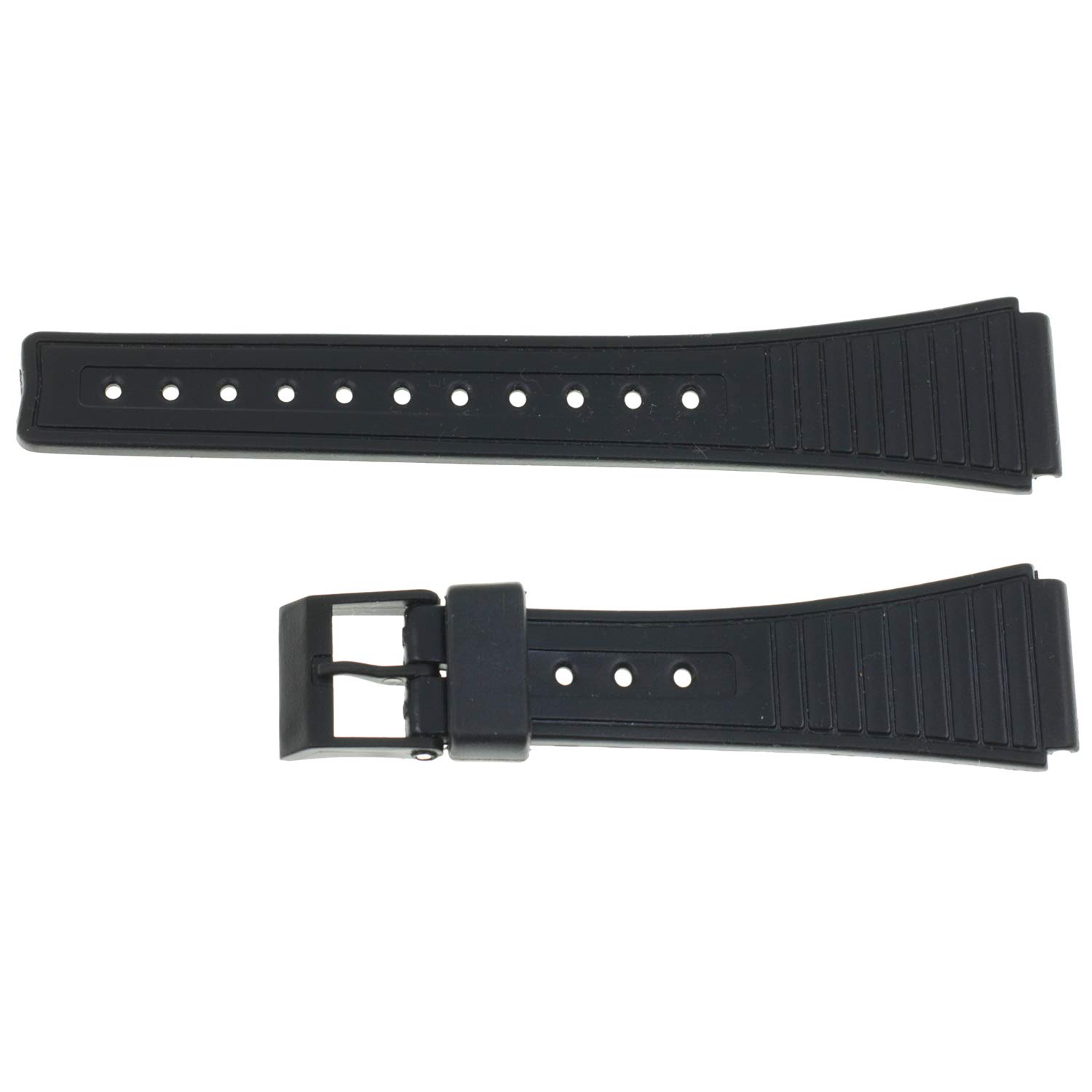 CHRISTIAN GAR Correa de Repuesto Compatible con Reloj Casio F-91W Negra Pulsera 18mm Plastico