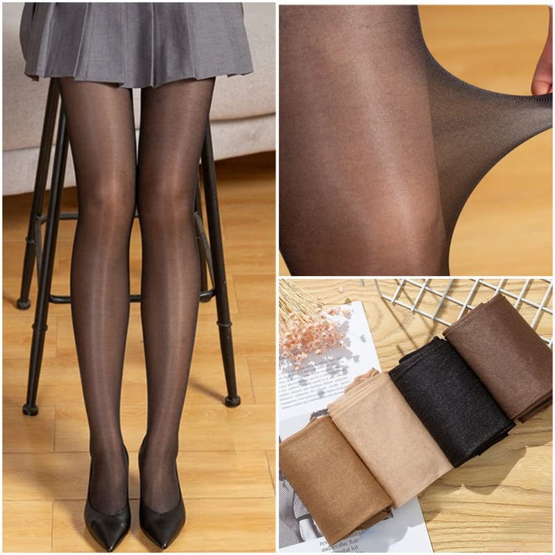 Verdancy Women’s 3 Pairs of Ultra Stretchable Sheer Shimmery Stockings for 264lbs Plus Size High Waist Tights Footed Pantyhose (1 Pair of Coffee, 1 Pair of Black, 1 Pair of Nude, 2XL) - Image 6