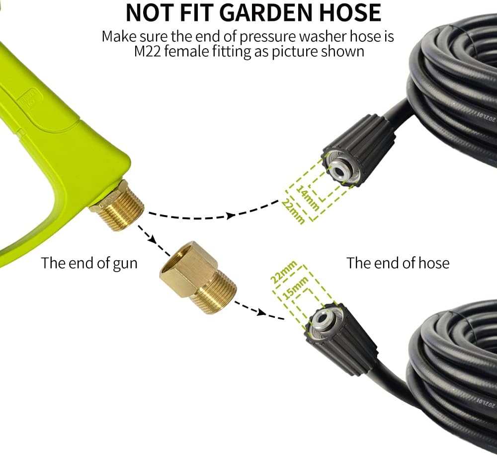 ESP Car Wash Foam Gun High Pressure Car Washer Household Water Gun Foam Generator Washing Blaster 5 Nozzle Tip M22 Adapter with 1 Liter Bottle Washing Mitts Towel