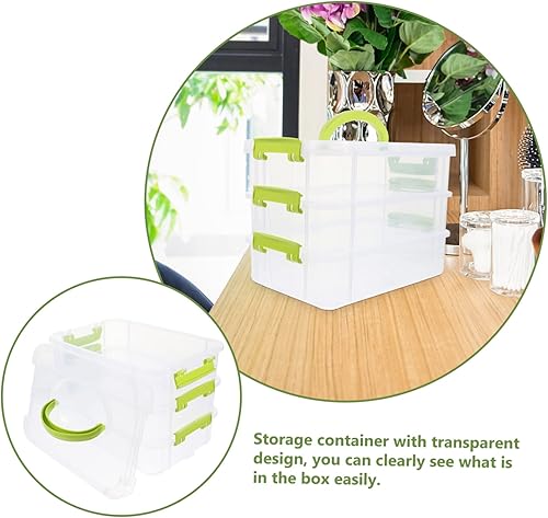 Miniatura 6 de STOBAZA Contenedores Cuentas Práctica Tapa Belleza -capa Libro Suministros Artesanía Organización de Joyería Transparente y Rompecabezas con Mango