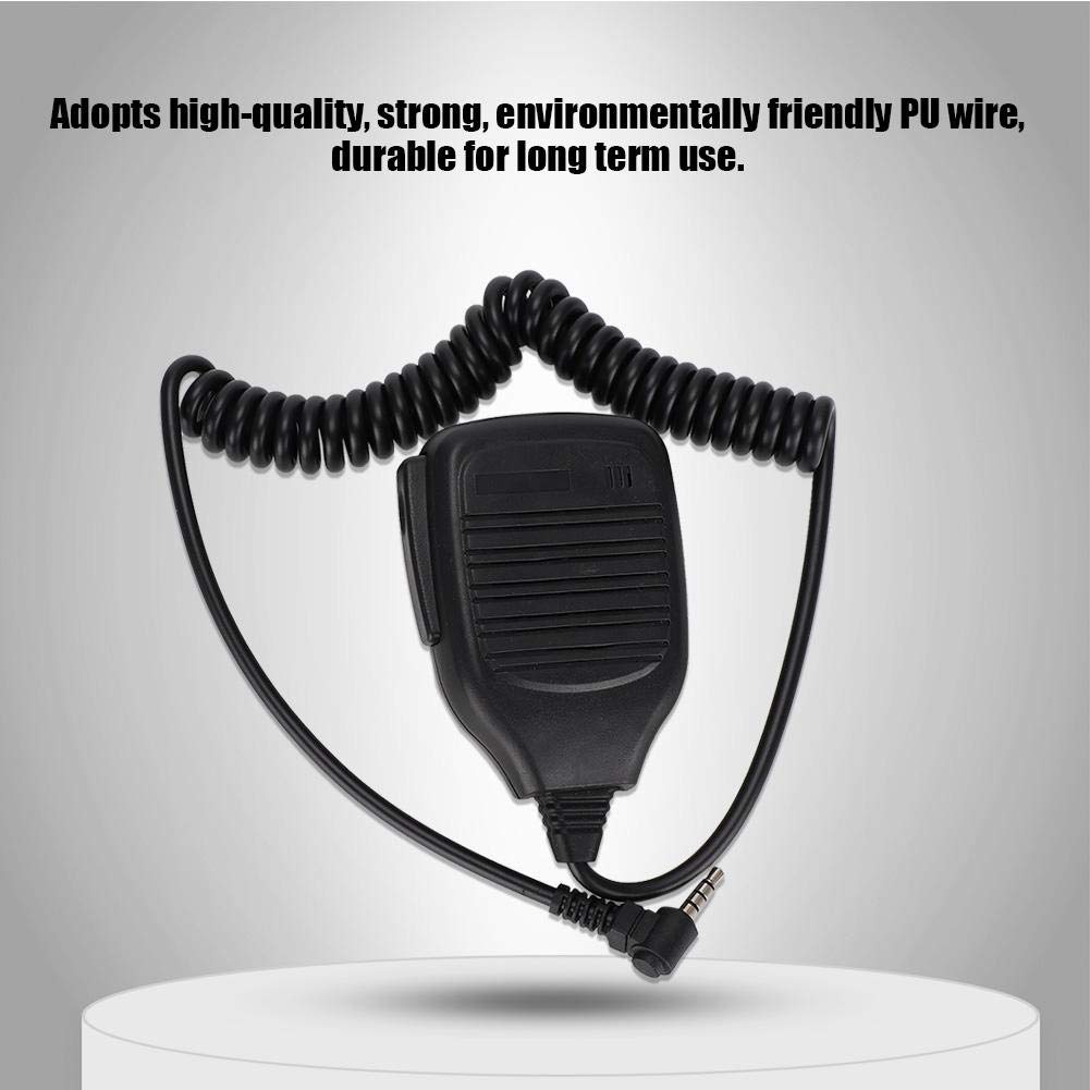 Microfono vivavoce portatile,Microfono per altoparlante Walkie Talkie da 3,5 mmcon filo in PU per Baofeng/Yaesu,Altoparlante radio bidirezionale Per la polizia,Personale di sicurezza,Guida,Pattuglia
