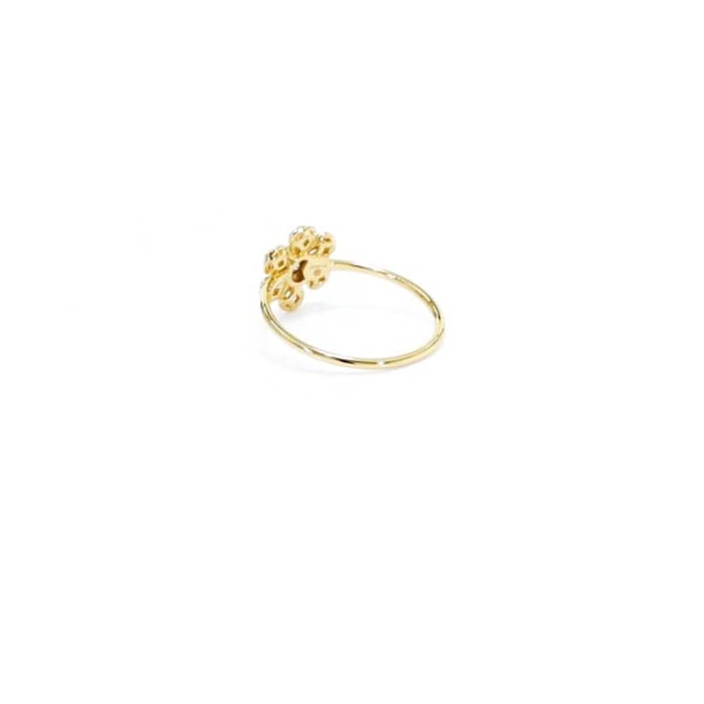 Cavill I2 Champagner Diamantring 0,099 ct Brillant in runder Schliff 925 Sterling Silber mit 18 Karat Vergoldung, florales Design, strahlender Braunton, Ringgröße 16-21, moderner Stil