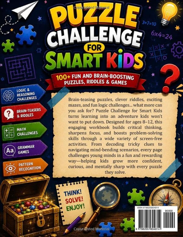 Puzzle Challenge for Smart Kids: Challenging Brain Games, Mazes, And Logical Puzzles To Strengthen Critical Thinking And Focus (Ages 8-12) image 3