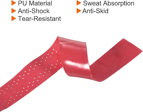 Miniatura 4 de PATIKIL Cinta de agarre para raqueta de tenis con agujero, PU Overgrip elástico antideslizante que absorbe el sudor para caña de pescar de bádminton