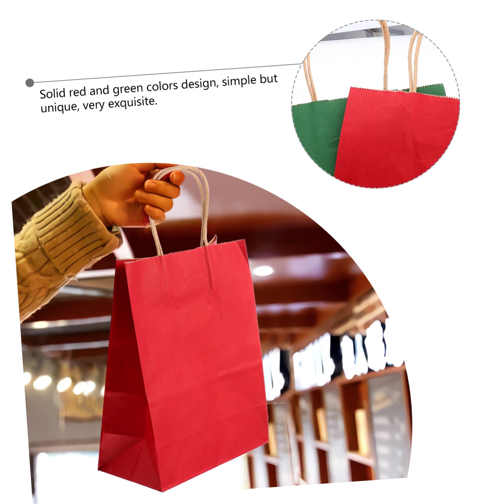 COLLBATH 24piezas Bolsas De Obsequio Kraft Para Navidad De Obsequio Para Fiestas Para Envolver Paquetes y Manualidades Color Rojo y Verde Material Resistente