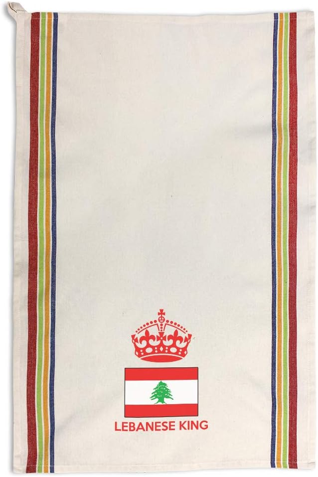 Custom Decor Kitchen Towels Lebanese King Crown Countries Countries King Cleaning Supplies Dish Towels Multi Stripe Design Only