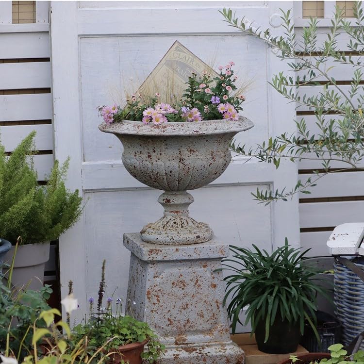 3FS7 アンティーク調 円柱彫刻 台座 庭園オーナメント 置物 飾り オブジェ 楽天市場】縦溝の円柱（丸形）ローマストーン仕上げ Fluted