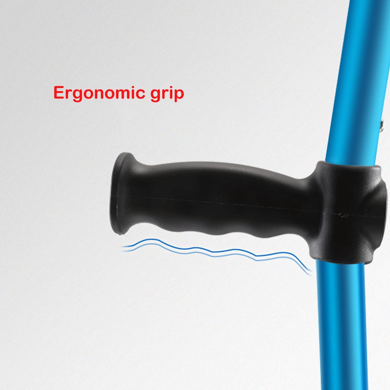 Muletas ergonómicas azules para antebrazo para adultos y niños, ajustables, para alturas de 4 pies 3 pulgadas a 6 pies 5 pulgadas, soporte de aluminio ligero para movilidad y estabilidad