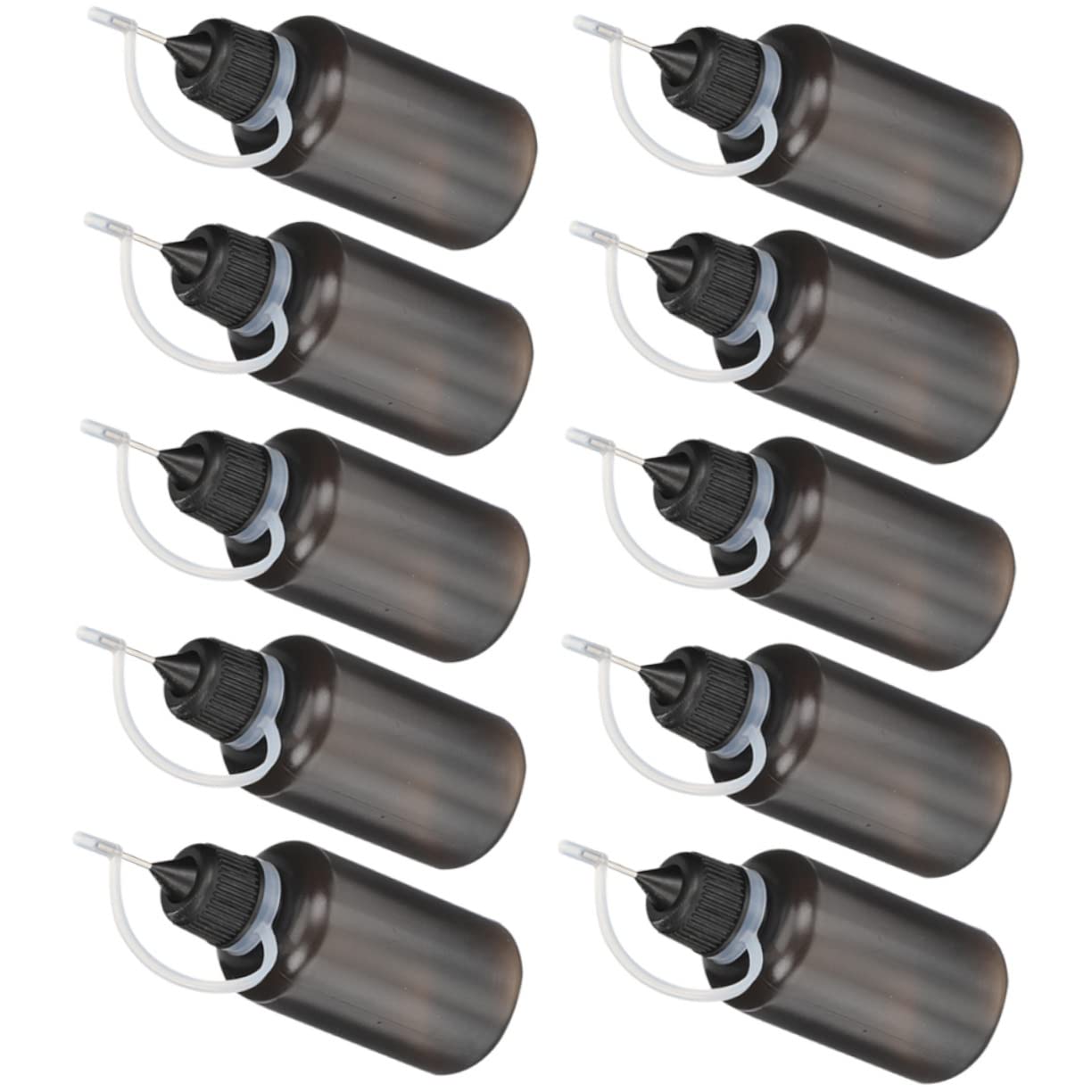 VICASKY 5 Sätze Ölflasche Nase Tipp Nadel Klebstoff-tropfflaschen Spender Quetschen Düse Wasserflasche Tragbarer Klebstoffapplikator Sport Black 10 Stück * 5