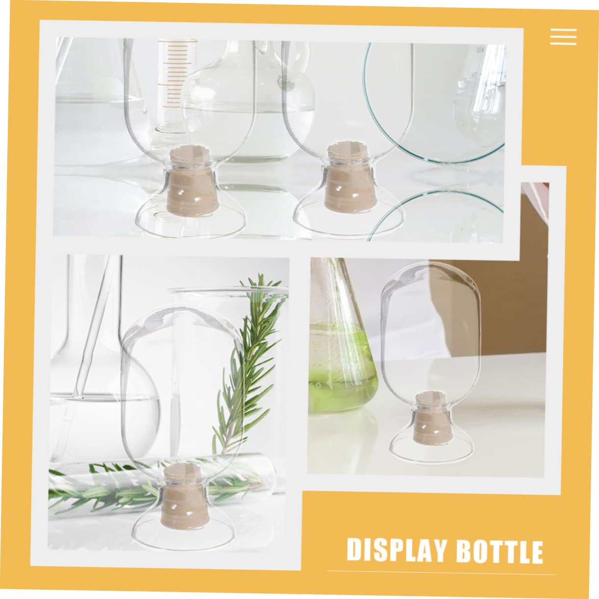 Alipis Science Education Tool Glass Bottle Stopper Laboratory Sample Bottle Cloche Jar Match Holder for Display