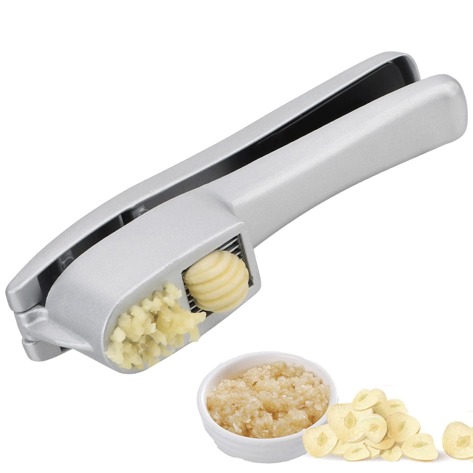 Picadora de ajo 2 en 1 rebanadora Prensa de ajo trituradora de Frutas y Verduras trituradora de Jengibre Cortador Manual Herramienta de Pasta de ajo Herramientas para apretar de Cocina