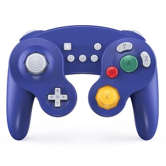 EXLENE Gamecube Controller Switch, Wireless Switch Pro Controller for Nintendo Switch/Lite/PC/Android/Ios/Steam, Support Wake Up, Motion, Adjustable Vibration, Turbo & Auto Turbo Upgraded,Blue