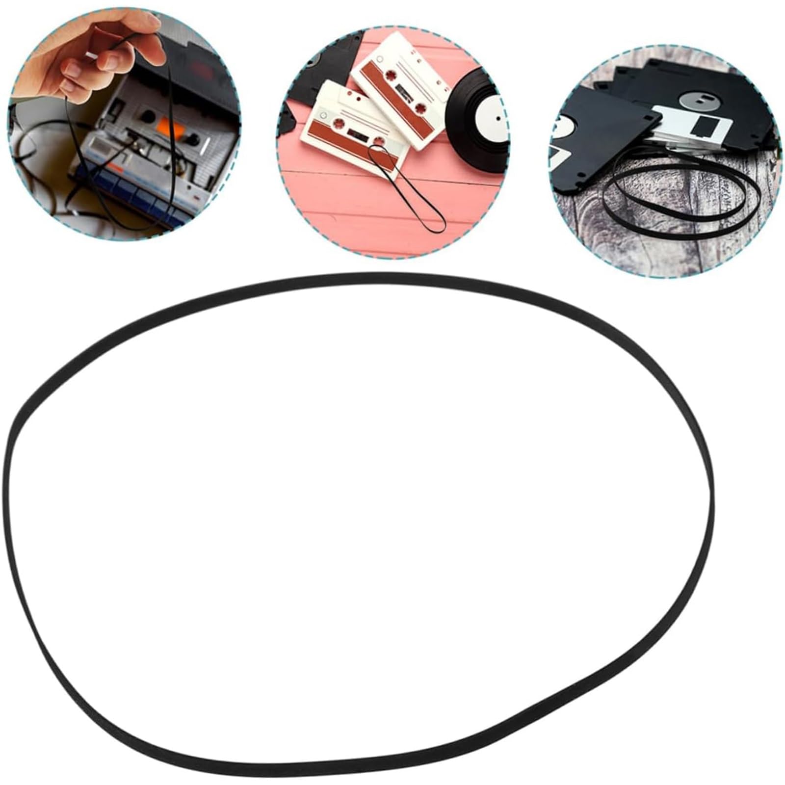 2 Courroies de Transmission pour Platine Vinyle 165-310mm Courroie en Caoutchouc Remplacement Universel(Breite 5mm,Fold Length 230mm)