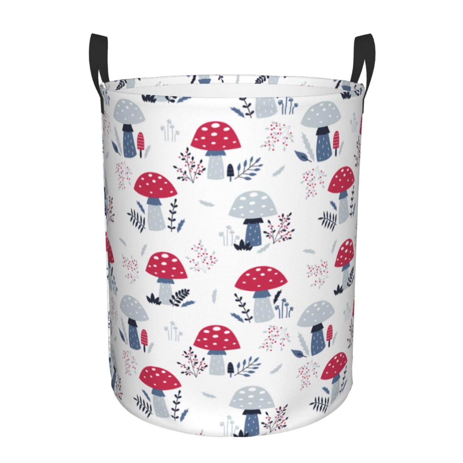 Laundry Basket Floral Mushroom Laundry Hamper Waterproof Idea Hampers Large Collapsible Baskets with Handle Suitable for Bedroom Bathroom Utility Room Kitchen