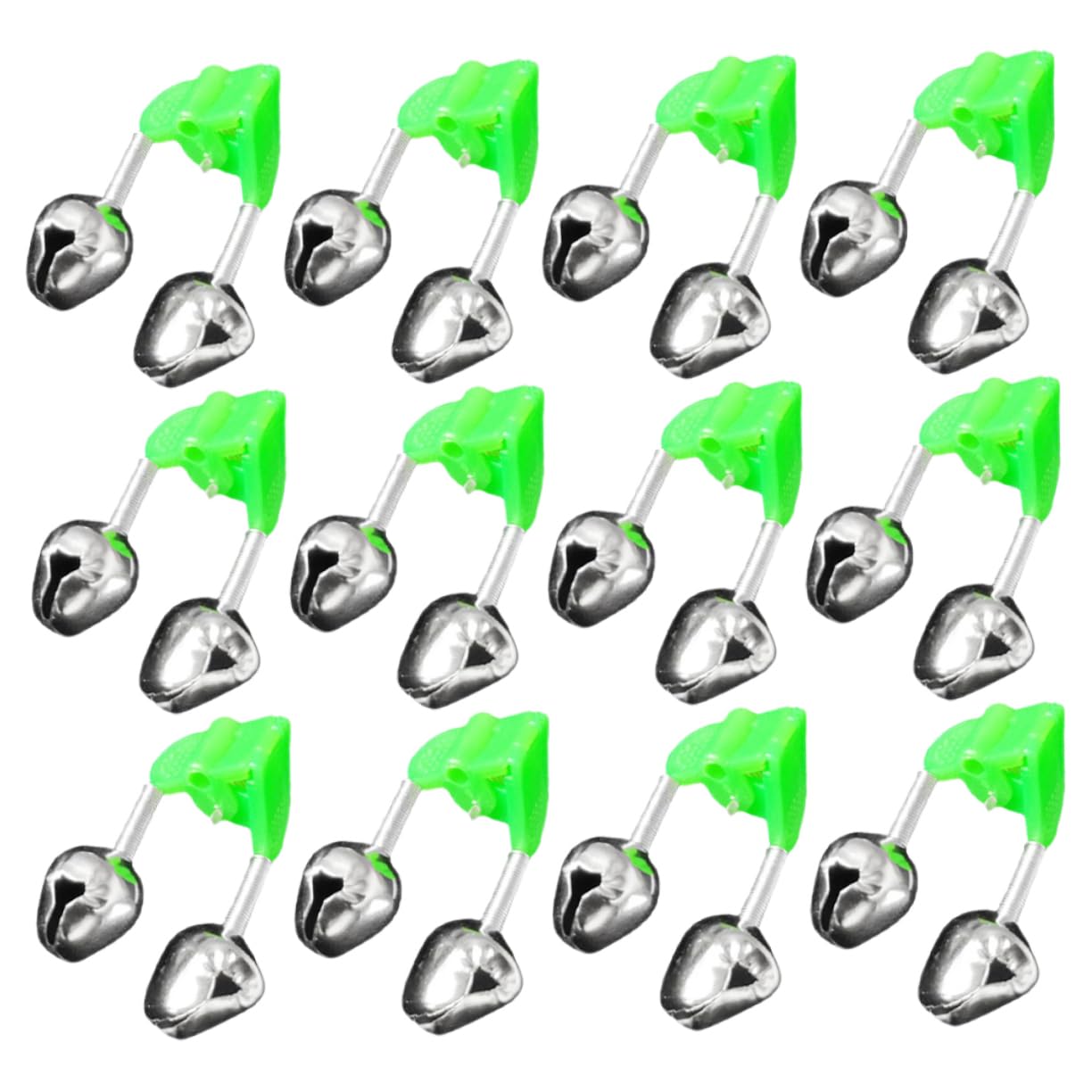 Toddmomy 30Pcs Fishing Alert Bells Dual Rattle Design for Fishing Rods Portable Fishing Supplies Easy to Install for Night Fishing and Catching Fish