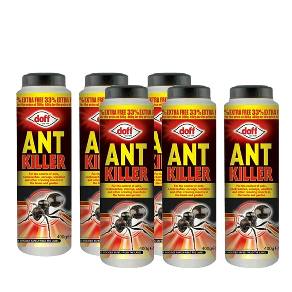 Ant Killer Powder for Indoor and Outdoor Use - Pet Friendly Strongest Ant Killer for Lawns, Home, Garden to Kill Ants, Cockroaches, Woodlice, Earwigs and Crawling Insects (Pack of 6)