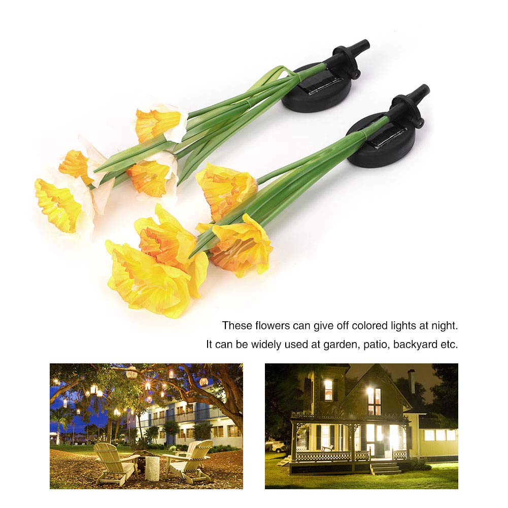 Riuty Outdoor Solar Garden Stake Lights,Waterproof Solar Powered LED Daffodil Flowers Lights Lamp for Garden Patio Backyard Decoration - Image 4