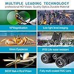 10x42 Binoculars for Adults - Professional HD Roof BAK4 Prism Lens Binoculars for Bird Watching, Hunting, Travel, Sports, Cruise, Concert, with Carrying Bag - Image 4