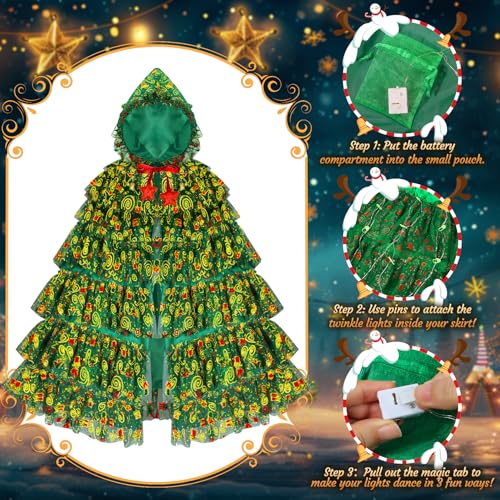 Disfraz de árbol de Navidad para niñas 3–8 años multicolor miniatura 5