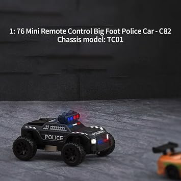Turbo Racing 1/76 RC Drift Car, C82 2.4G Electric RWD Remote Control Racing Car with Headlights, RTR 3CH Mini Drift Vehicle Gift for Hobbyists & Adult