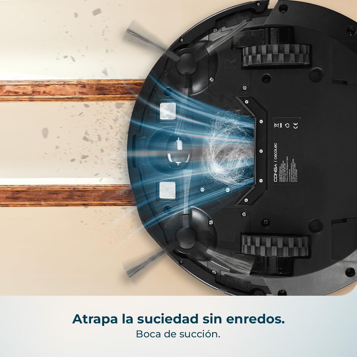 Cecotec Robot Aspirador Conga M10 Advance. Navegación Giroscópica Ordenada, Presión de Succión 3000Pa, Autonomía 150mins, Sensores Anticaídas y 2 Cepillos Laterales, App Control