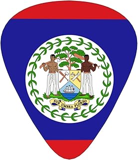 Belize Flag sign 12-Piece ABS Guitar Picks Set for Guitar and Ukulele