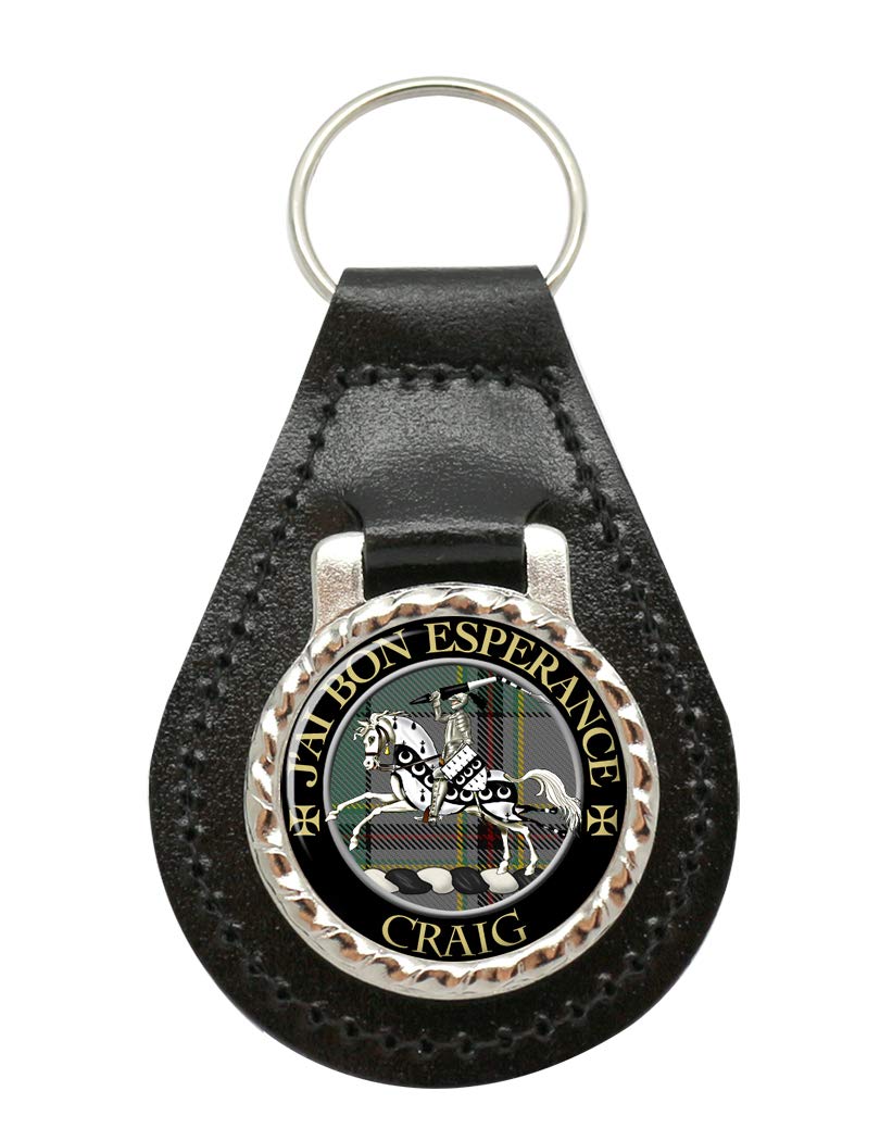 Giftshop UK Craig French Scottish Clan Leather Key Fob