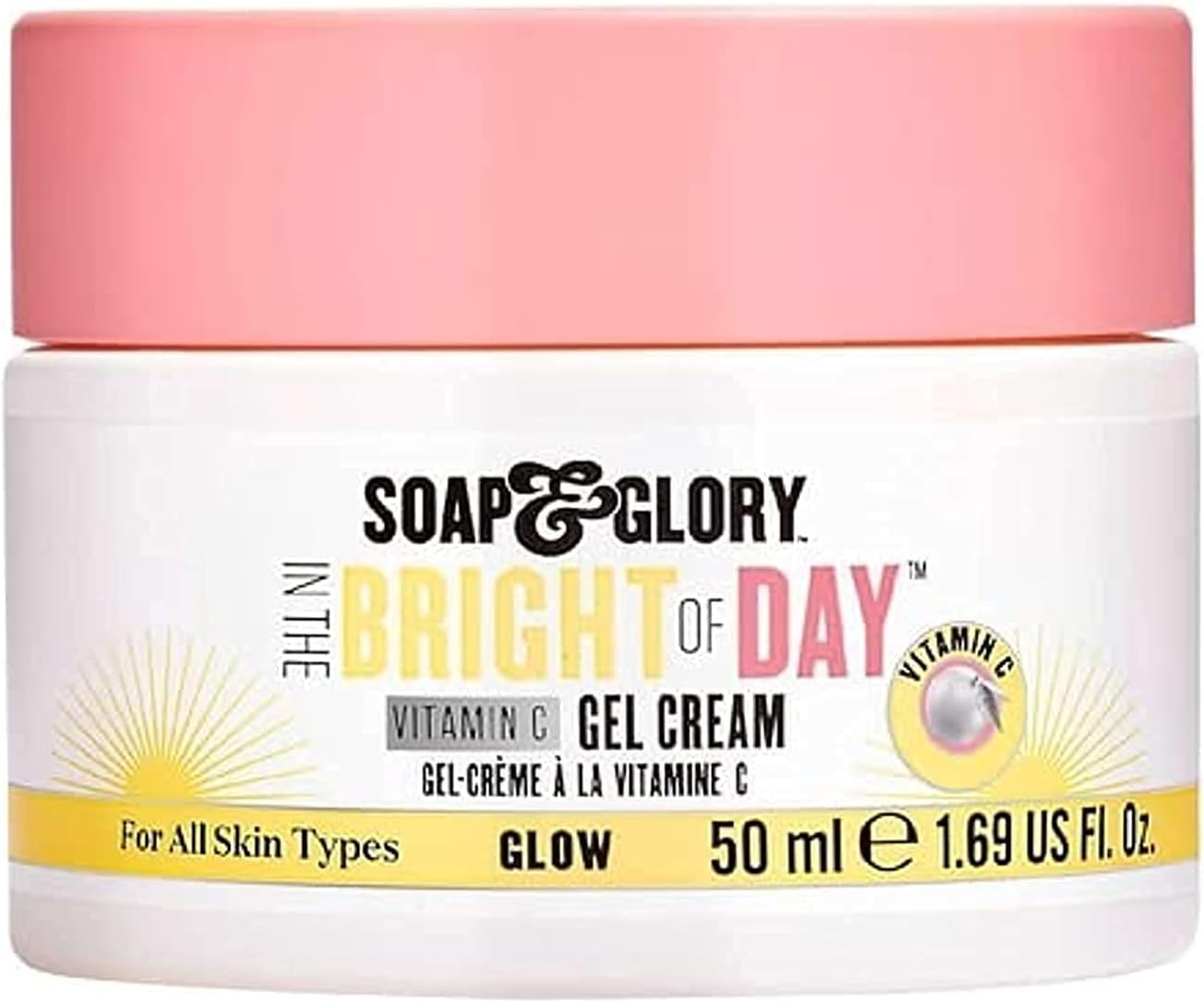 Soap & Glory In the Bright Of Day Vitamin C Gel Cream - Vitamin C Face Cream for All Skin Types - Reenergizing & Brightening Face Moisturizer (1.69 fl oz)