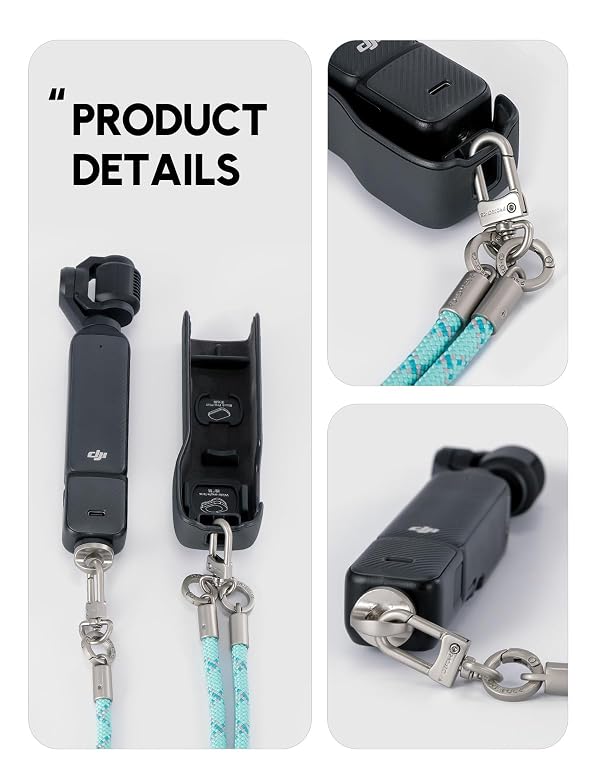 project-cb Pocket3 Lanyard,Phone Tether Tab 2,Crossbody & Wrist Strap,Lanyard for DJI Osmo Pocket 3, Phone Strap (WhiteBlack-B) by project-cb - Image 3