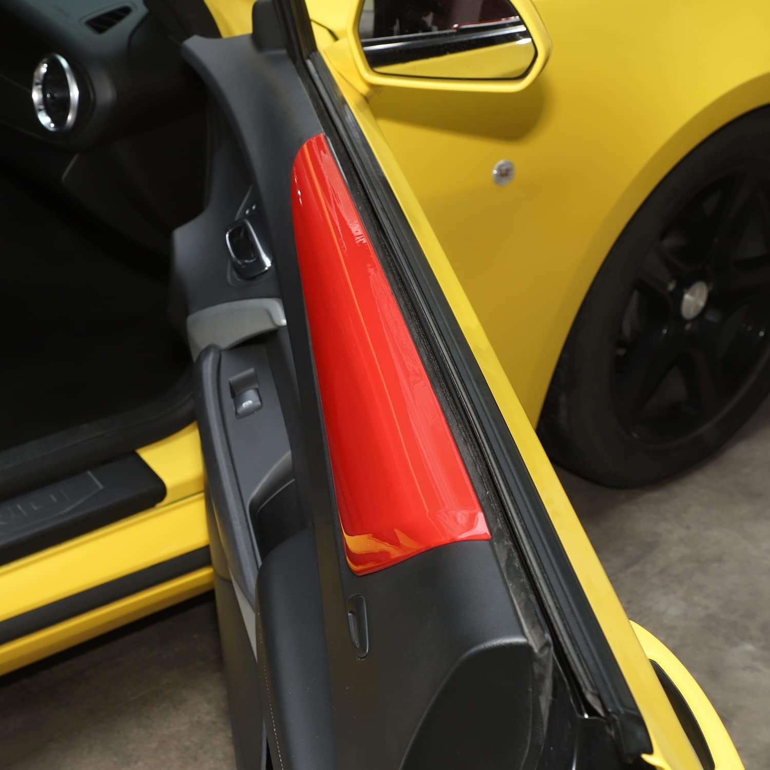 Inner Door Panel Armrest Cover, Interior Door Panel Trim Compatible with 2016-2023 Chevrolet Camaro Interior Accessories, Red