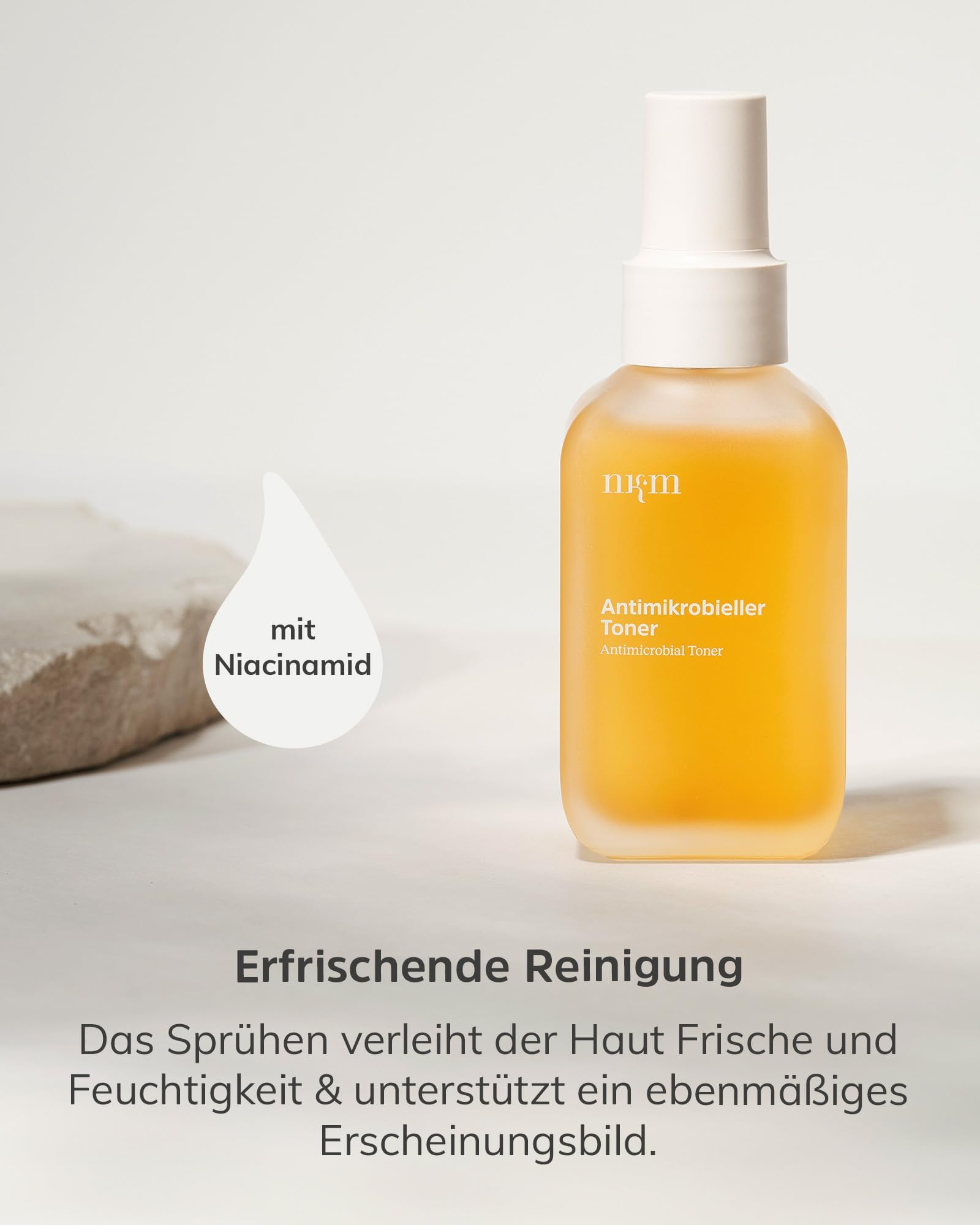 nkm Naturkosmetik München Pflege-Set bei Unreinheiten – Antimikrobieller Toner 100 ml mit Salicylsäure & Punktuelle Pickel-Paste 15 ml mit Zink – Vegan – Dermatologisch Getestet