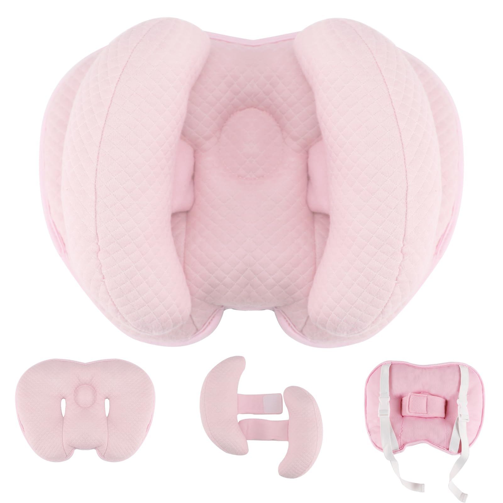 Blublu Park Upgraded 2 in 1 Baby Travel Pillow, Adjustable Banana Shape Baby Neck Head Support Piloow Stroller Insert Cushion for 4 Months Up Kids,