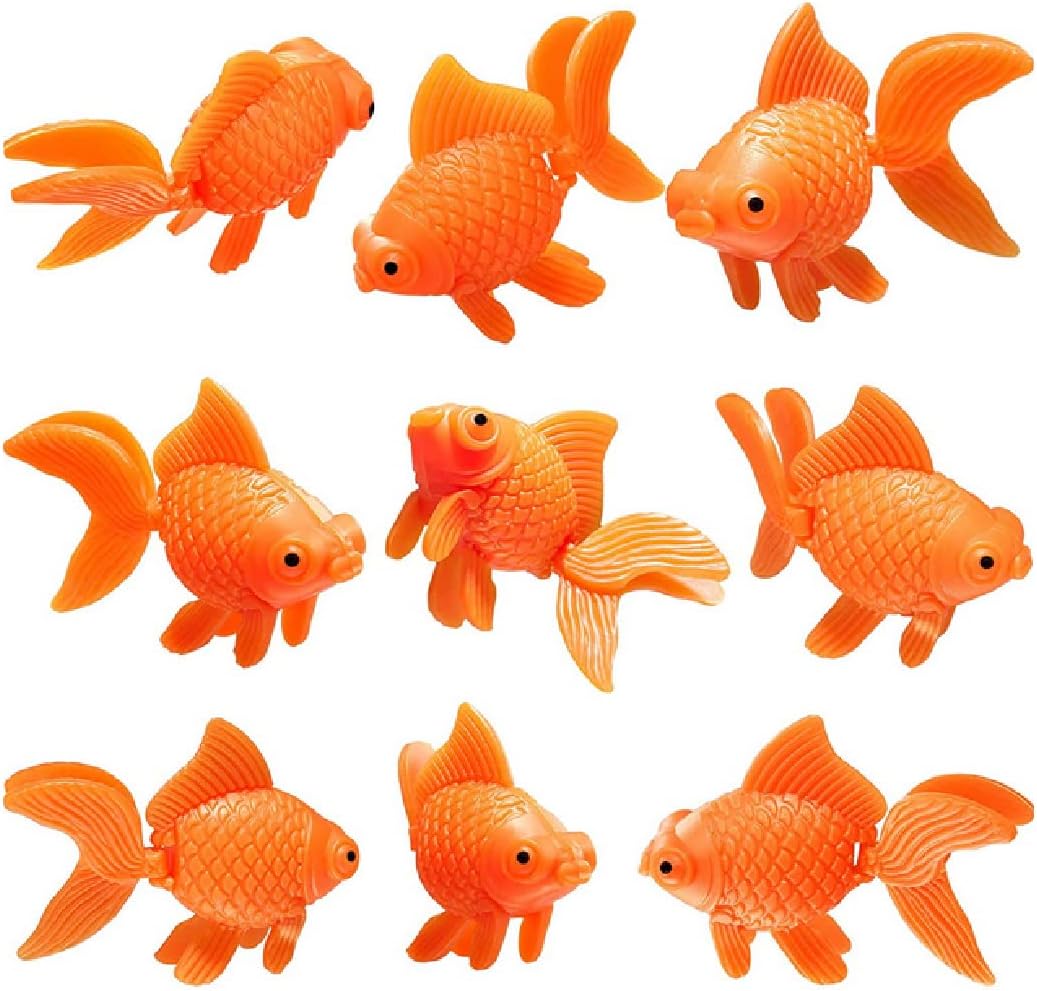 zmgmsm 15 Pieces Artificial Fishes Aquarium Fountain Goldfish Plastic Fish Realistic Artificial Aquarium fish deco Moving Floating Orange Goldfish Fake Fish Ornament Decorations for Aquarium Fish Tank