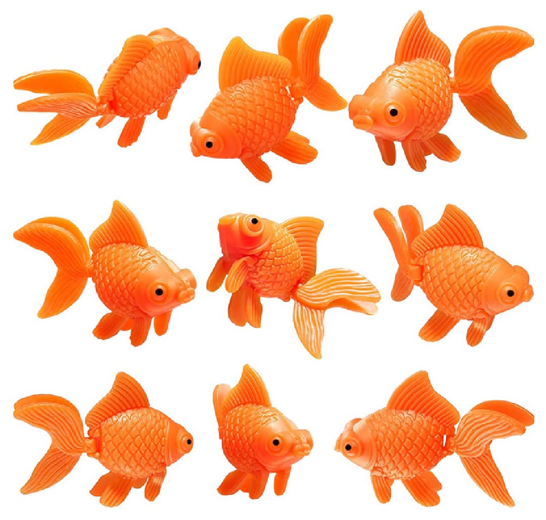 zmgmsm 15 Pieces Artificial Fishes Aquarium Fountain Goldfish Plastic Fish Realistic Artificial Aquarium fish deco Moving Floating Orange Goldfish Fake Fish Ornament Decorations for Aquarium Fish Tank
