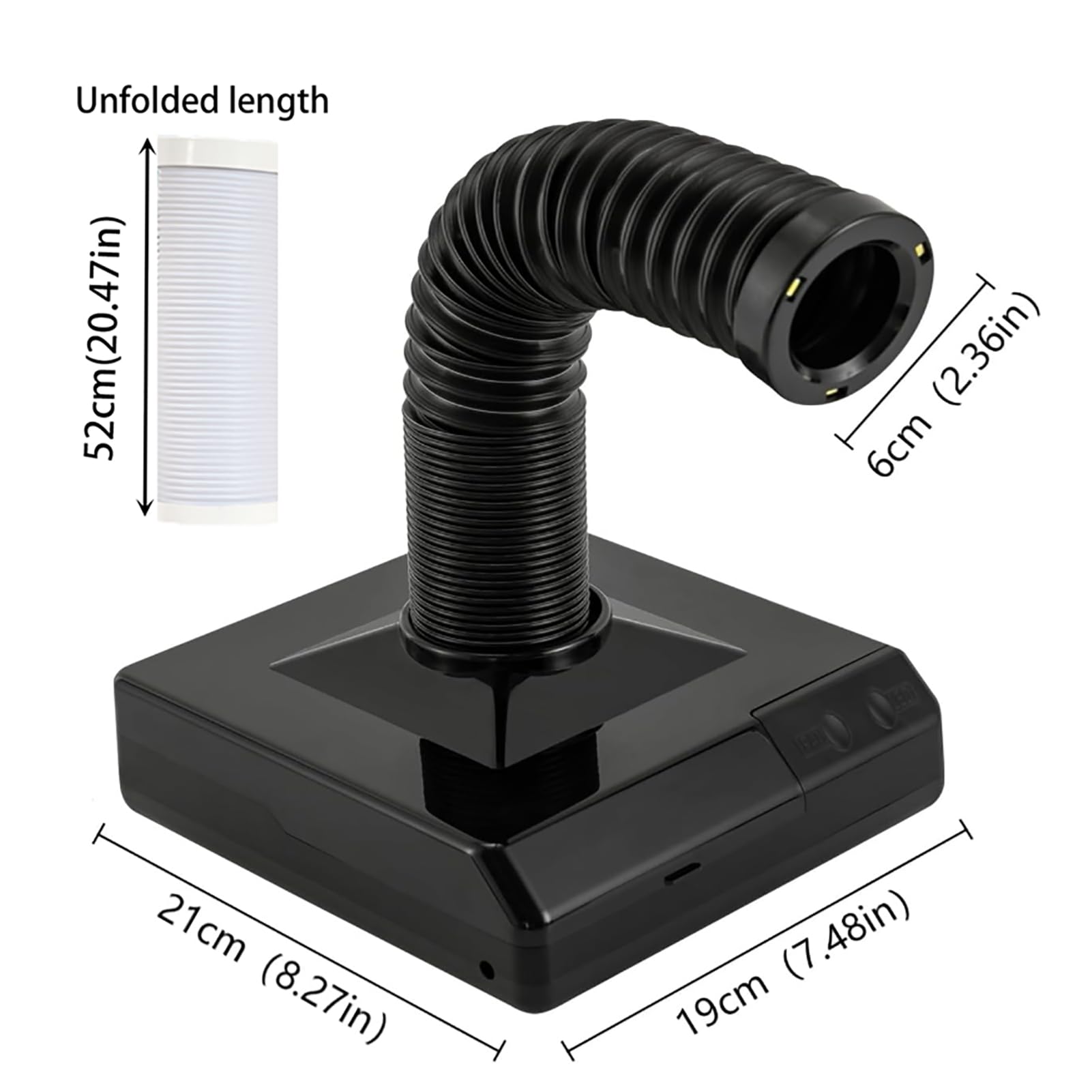 60W Aspiratore Per Polveri Per Unghie,Aspirapolvere Dentale Da Tavolo,Aspiratore Per Polvere Con Design A Led/Tubo Di Aspirazione Retrattile,Per Salone Di Bellezza, Laboratorio Odontoiatrico