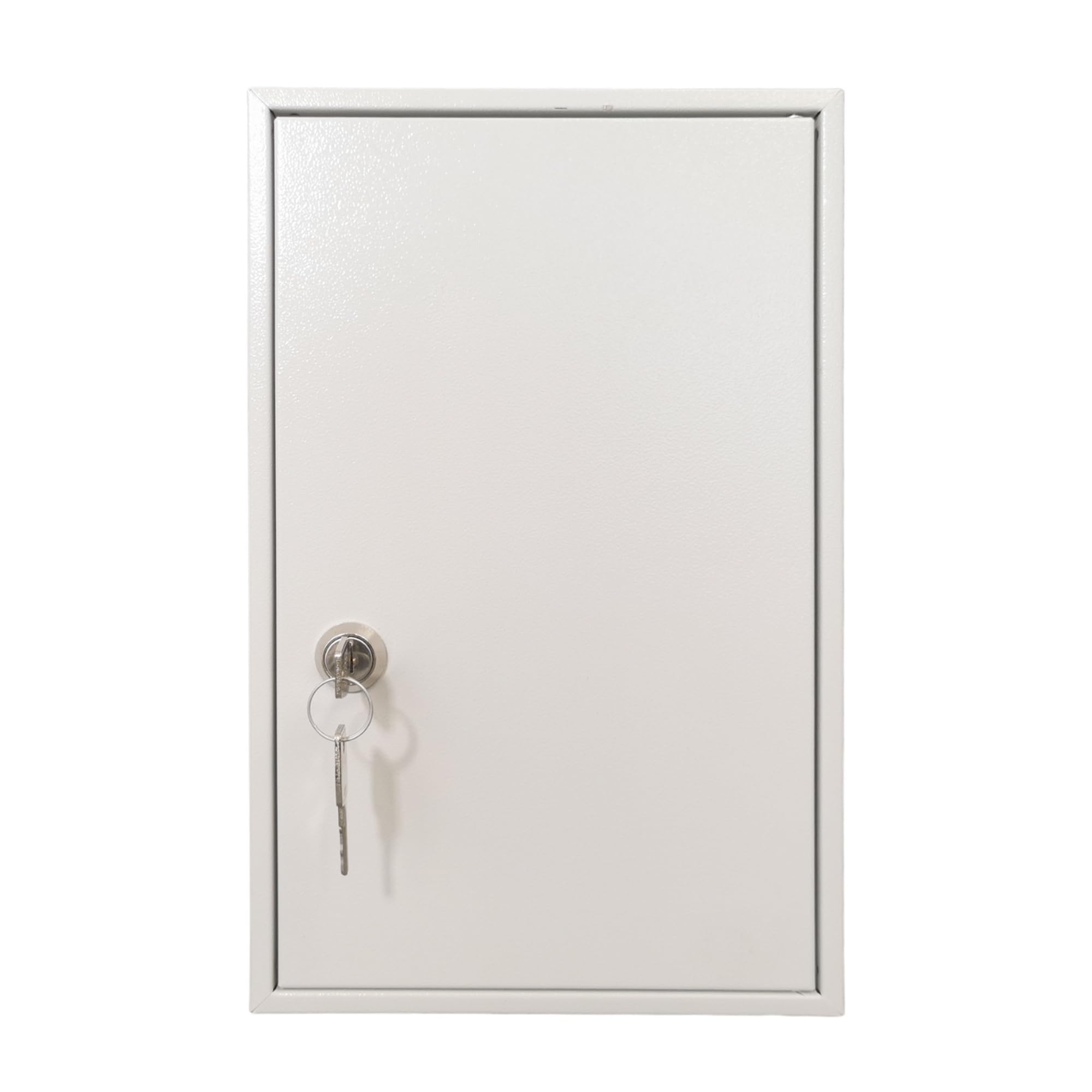 LEOMAR Schlüsselschrank mit 30 Haken, Schlüsselkasten aus Stahlblech, bewegliche Hakenleisten, abschließbar, Schlüsselbox zur Wandmontage,6 x 20 x 32 cm