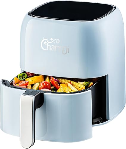 Charmi Freidora de aire de 5 cuartos de galón hermoso diseño retro, aspecto elegante de encimera, apagado automático seguro, pantalla táctil