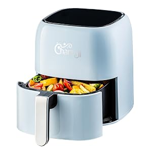 Charmi 5QT Air Fryer Beautiful Retro Design Stylish Countertop Look Safe Auto Shutoff Digital Touchscreen 8 Cooking Presets