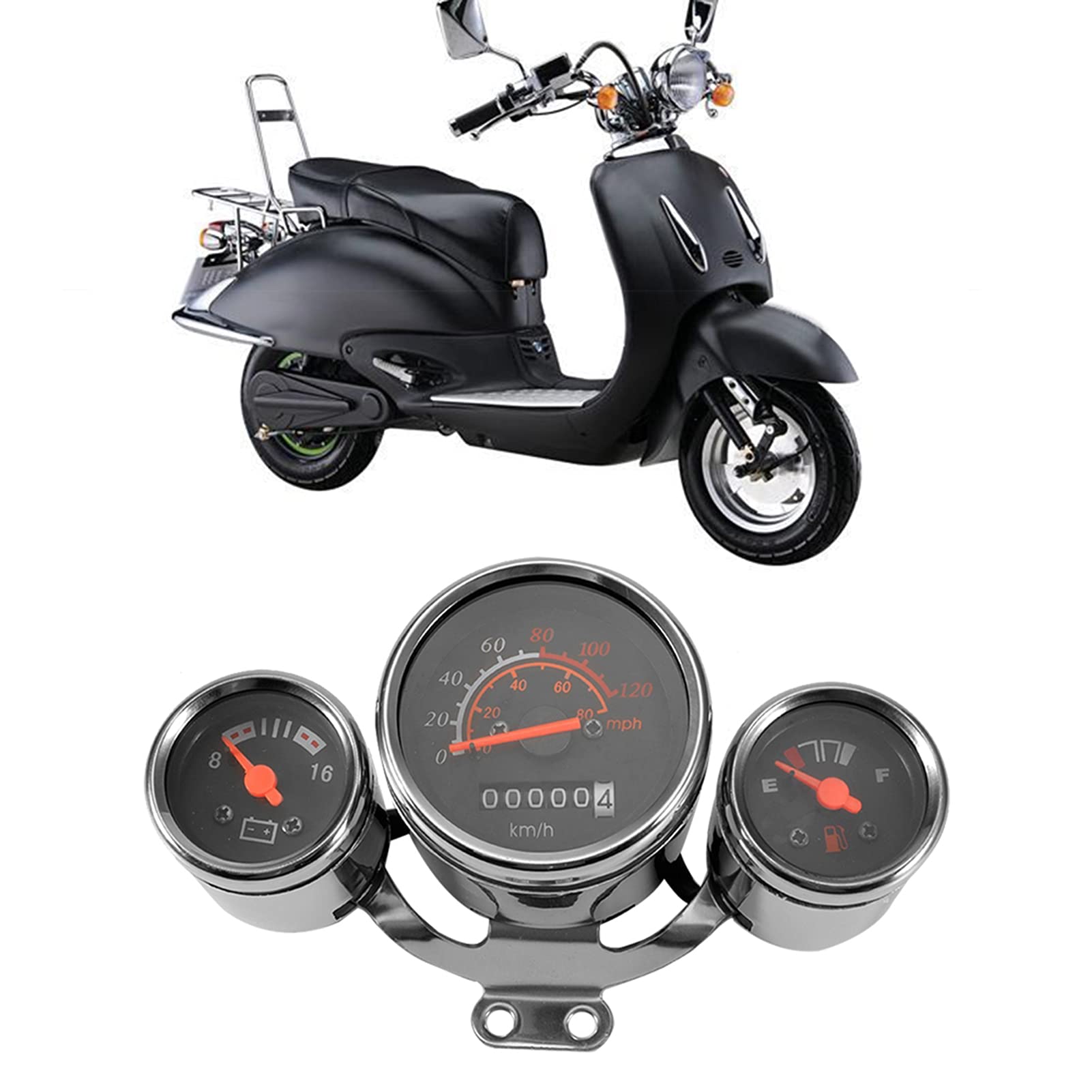 Tachimetro per moto, tachimetro digitale per strumenti per moto in acciaio inossidabile Kit indicatore contachilometri