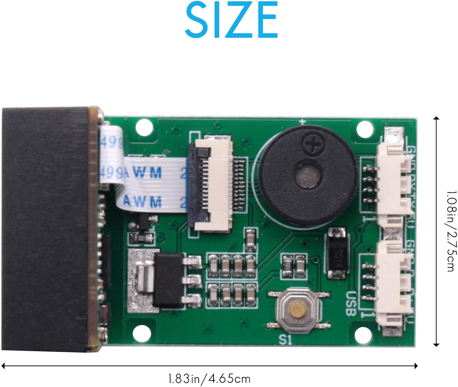 GM67 1D/2D USB UART Barcode Scanner QR Code Scanner Module Reader, green, 500276270