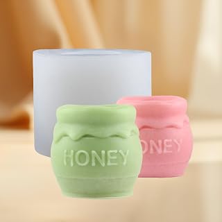 Jar Candle Mold Bee Honey Jar Silicone Mold for Candle Making Resin Aromatherapy Gypsum Wax Soap Clay Craft