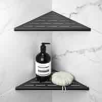 Stainless Steel Shower Shelves (2-Pack) - No-Drill Recessed Corner Organizers For Tile Walls