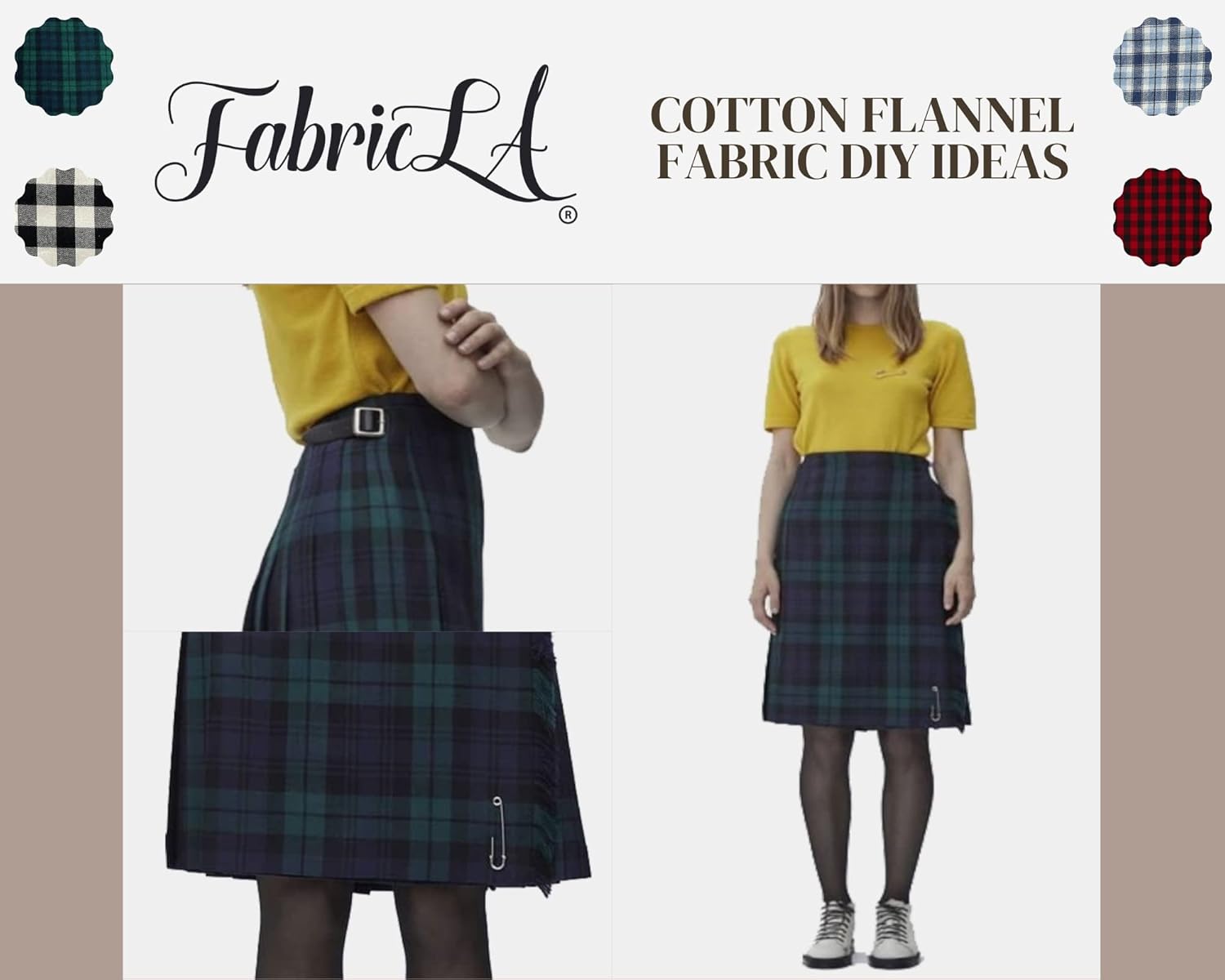 Flannel Fabric By The Yard | 60" inches Wide Flannel Fabric | 100% Cotton Flannel Fabric for Baby Blanket, PJ, Shirt, Cloth Flannel Craft Fabric - Blue & Green Flannel Fabric - 2 Continuous Yard