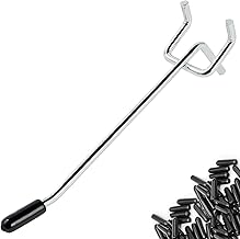 55 Pieces Pegboard Hooks 15 cm Ideal for Organizing Tools on Wall Pegboard and Panel Holder Tools, Sturdy Solution for Shop, Hole Spacing 2.5 cm