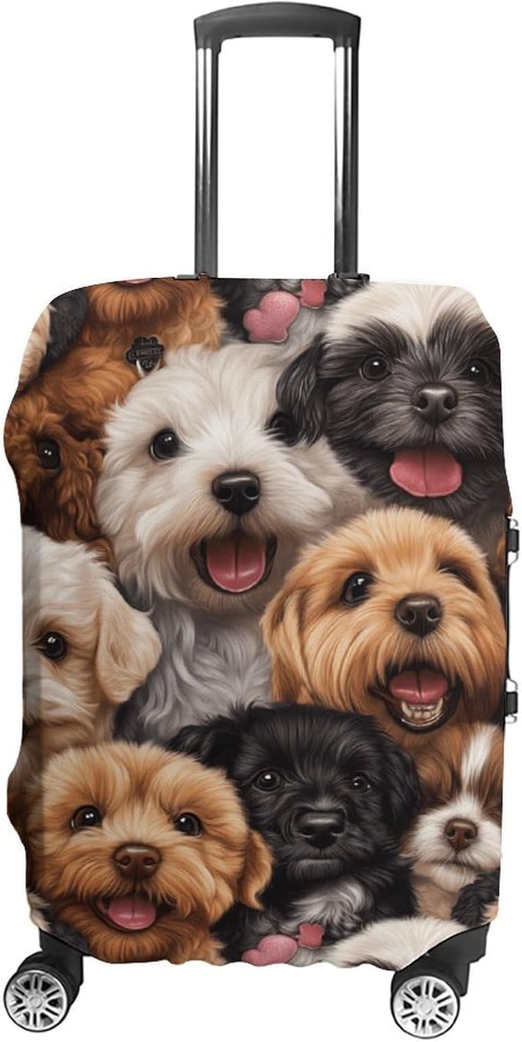 Cute Dog Puppy Suitcase Covers for Luggage Carry On Cover Travel Accessories Fit 19-32 Inch